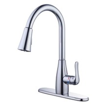 Glacier Bay McKenna Kitchen Faucet with Single Handle Pull-Down Sprayer Chrome 