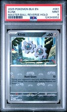 2025 POKEMON BLK EN-BLACK BOLT MASTER BALL REVERSE HOLO #061 KLINK PSA 9