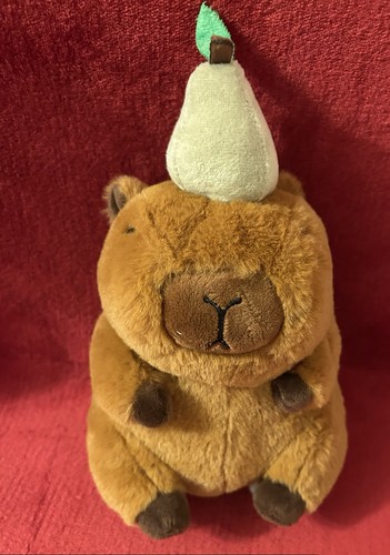 PMS Capybara Pear Soft Toy Animal Plush Cuddly Soft Furry Fluffy Brown - Picture 4 of 13