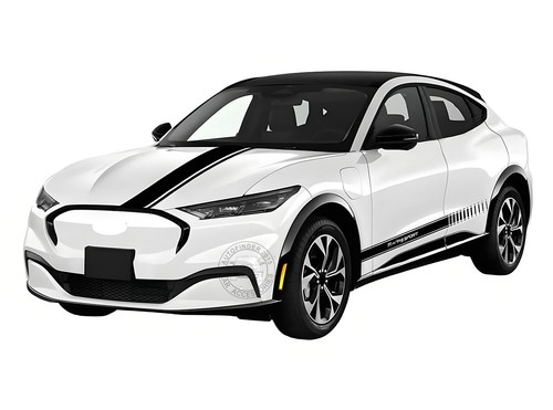 Car Hood And Side Door Sticker Decal For Ford Mustang Mach E Racing Sport Stripe - Foto 1 di 9
