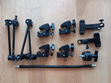 Lot of MANFROTTO Super Clamps 035, Spring Clamps 175, Arms 2935 and more.