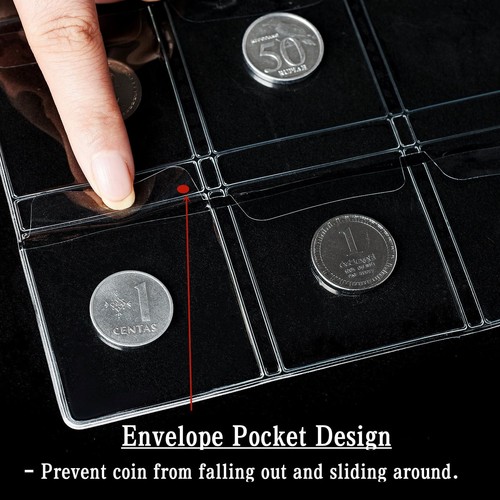 Coin Collection Book for Collectors, 260 LARGE Pockets Coin Collecting Storag... - Picture 5 of 8