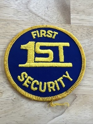 1st FIRST SECURITY PATCH Vintage ORIGINAL 