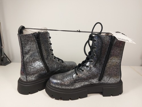 NEU H&M SILBER SCHNÜRSTIEFELETTEN CHUNKY UK 5 EUR 38 - Bild 6 von 9