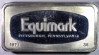 1971, Franklin Mint, Equimark, Pittsburgh, PA,  1000 Grains Siver Bar
