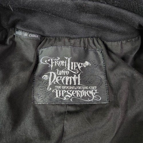 Lip Service From Life Unto Death Black Goth Emo Metal Long Hoodie Jacke S *RAR - Bild 7 von 10
