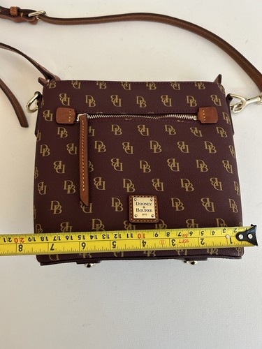 Dooney & Bourke Umhängetasche Gretta klein Reißverschluss braun Leder echt - Bild 8 von 10