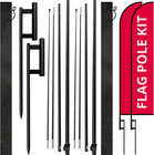 Feather Flag Pole Kit, 15Ft Tall 2Pack 100% Fiberglass for 12Ft Feather Flags, f