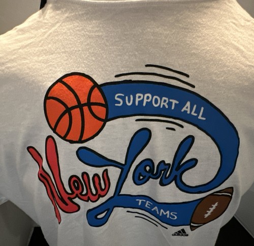 ADIDAS x CLEOFUS X NYC SUPPORT ALL TEAMS NY T-SHIRT WHITE MEN'S XL NWT DS - Picture 7 of 21