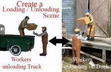 HO scale Workers Loading Unloading Figure Set unload a truck or loading dock