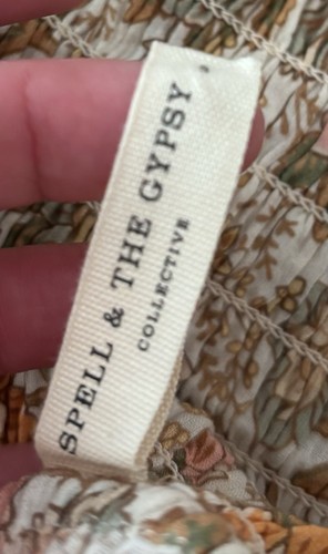 Spell And The Gypsy Juniper Shirred Dress Size Small In Cream - Picture 2 of 10
