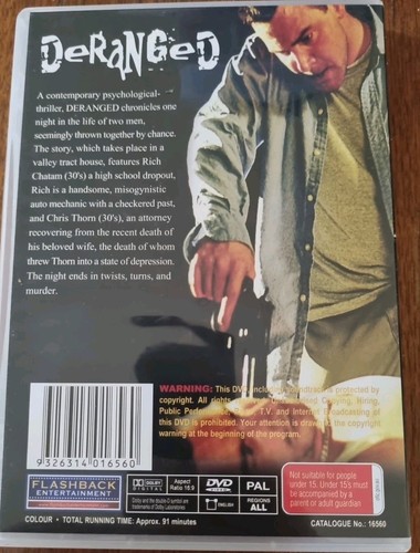 Deranged DVD Movie Region 4 Action Thriller Region All - Bild 3 von 7
