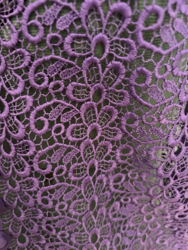 Purple Lace Top Sheer Floral Button Front Overlay Blouse Party Holiday Sz S/M - Picture 5 of 14