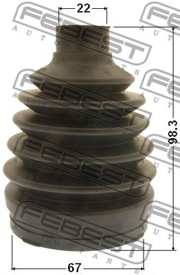 0417P-CWRR CV JOINT BOOT KIT PAIR FEBEST 2PCS FOR MITSUBISHI OUTLANDER II - Picture 3 of 6
