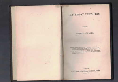 Carlyle, Thomas (ed.) Latter-Day Pamphlets Chapman and Hall 1858 = - Picture 5 of 7