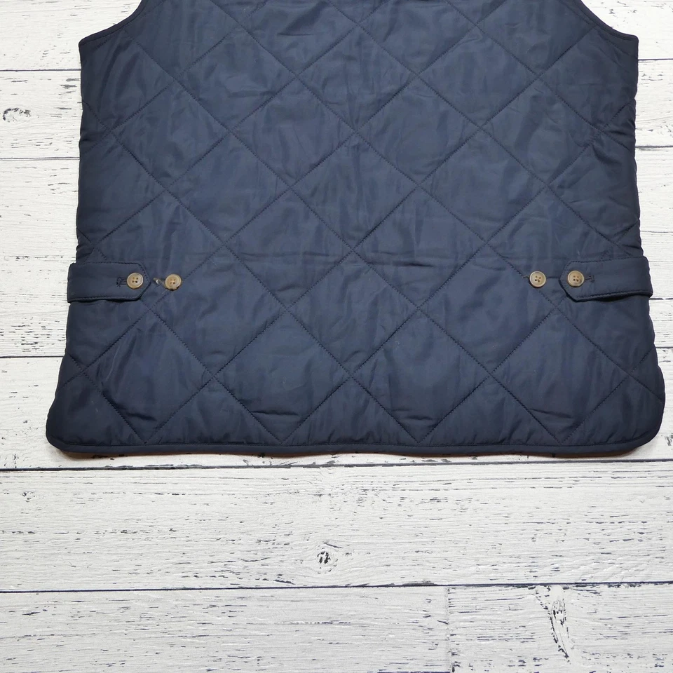 Chaleco J.Crew Para Hombres Medio Azul Marino Acolchado Aislado Cremallera Frontal Auténtica Prendas Exteriores Foto 4 de 4