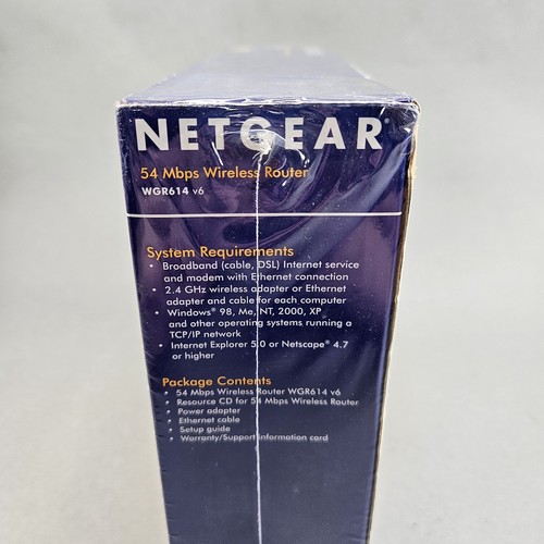 NETGEAR WGR614 54 Mbps 4-Port 10/100 Wireless G Router (WGR614DLNA) Sealed NEW - Picture 4 of 5