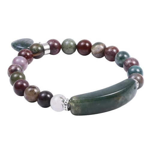 Healing Stone Bracelet 8mm Beads Chakra Crystal Energy Heart Charm Bracelet Hand - Picture 3 of 6