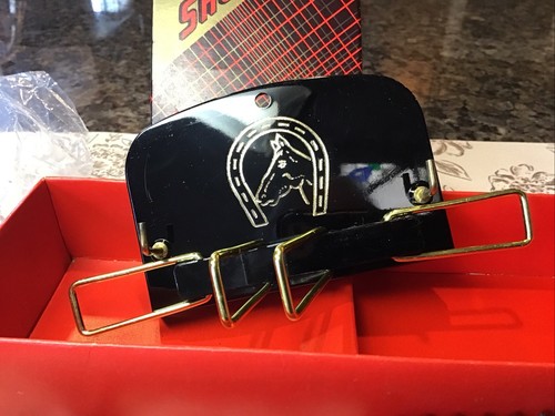 VINTAGE Brush Shoe Horn & Hanging Tie Rack Set Horse Head Handles NEW BOX JAPAN - Picture 8 of 24