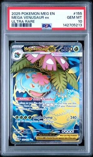 2025 POKEMON MEG EN-MEGA EVOLUTION ULTRA RARE #155 MEGA VENUSAUR EX PSA 10