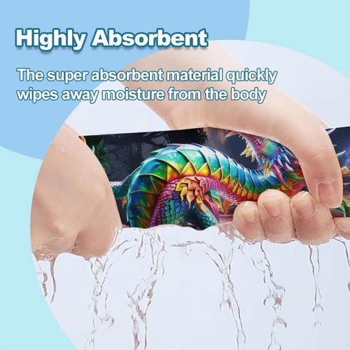 Dragon Extra Large Beach Towel Oversize Bath Towel For Pool Swim 30x60 35x70 - Picture 6 of 9