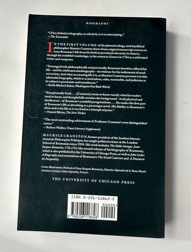 Jean-Jacques ROUSSEAU Maurice Cranston SIGNED First PB Printing 1991 First Book - Picture 4 of 5