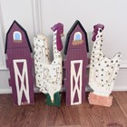 Chicken/Barn Farm Wood 4 Panel Folding TableTop Screen Tender Heart Treasures