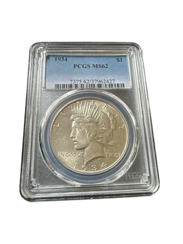 1934 Silver Peace Dollar PCGS MS62