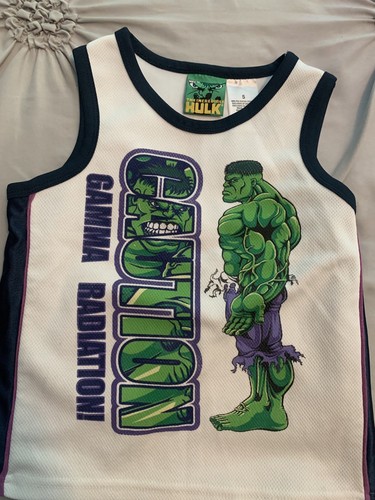 Vintage INCREDIBLE HULK Tank Top Shirt & Shorts set Boys size 5 Marvel outfit - Picture 3 of 10