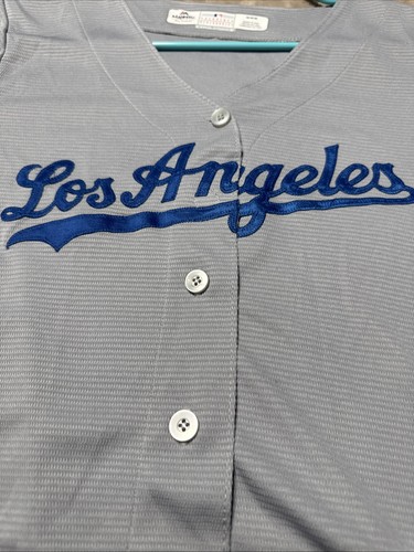 "Jersey gris medio de los Dodgers de Los Ángeles para mujer base fresca majestuosa 18x26""" - Imagen 3 de 7