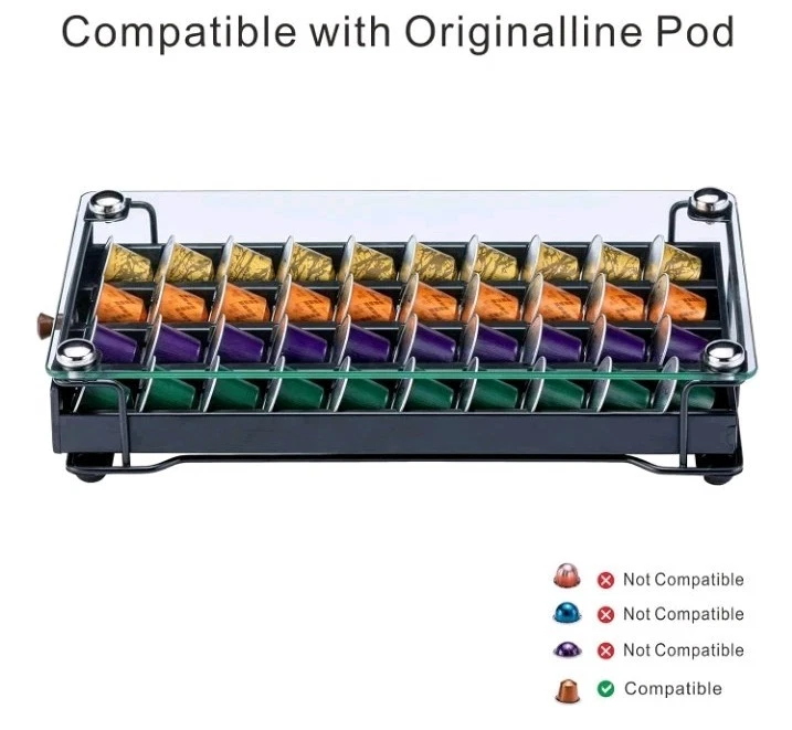 Soporte para cápsulas de café ZCDCP, soporte para cápsulas original Nespresso negro, cápsula de café... 40 Foto 4 de 4