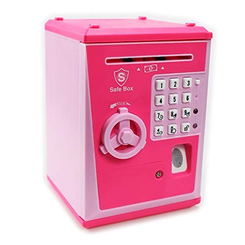 Spielzeug Safe Box, elektronischer Geldautomat Sparschwein, Geld Münze Sparkasse, rosa/rosa - Bild 2 von 7