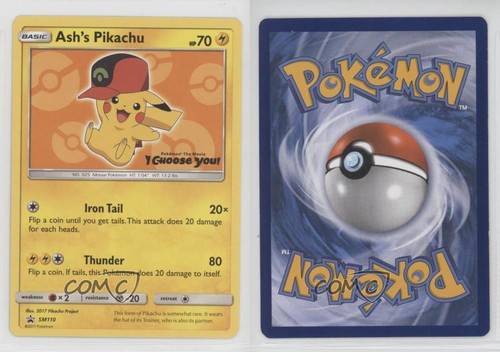 Ash's Pikachu (I Choose You! Movie Promo) Pokemon Sun & Moon Black Star 10cj - Picture 3 of 3