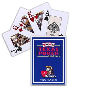 Modiano Texas Poker - Spielkarten 100 Plastik 54 Blatt blau