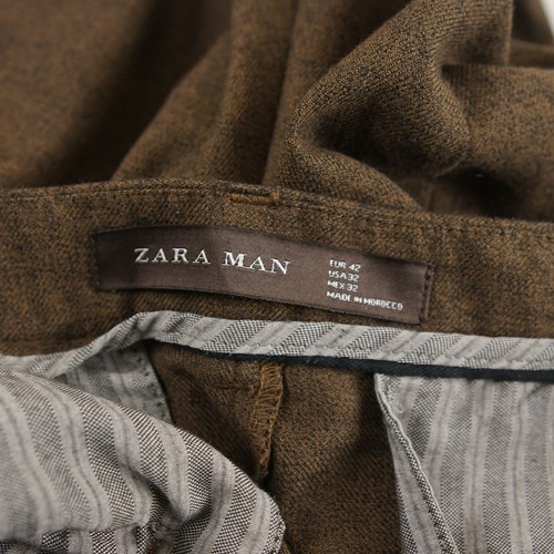 Zara braune Tapered Cropped Bündchen Hose Herren Gr. 32 - Bild 9 von 12