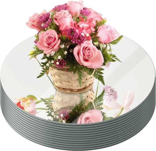 12" round Mirror Centerpieces for Tables, Set of 12 Glass Mirror Table Centerpie - Picture 10 of 12