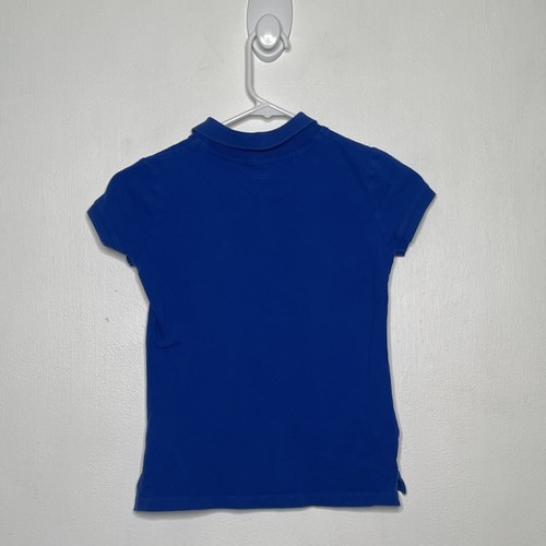 Old Navy Polo Shirt Girls Size Medium 8 Blue Short Sleeve School Uniform Top - Picture 2 of 4