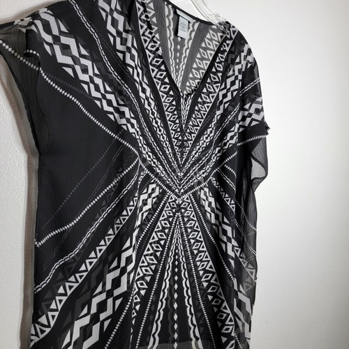 Catherines Poncho Tunika Top Übergröße 1X 18/20W schwarz halbtransparent - Bild 2 von 5