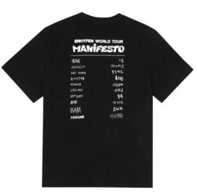 ENHYPENMANiFESTOS/S-SHIRT（BK_L） ENHYPEN 1st WORLD TOUR 2022 MANIFESTO S/S T-SHIRT Black M