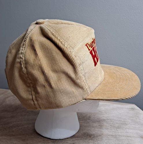 Vintage Purina HiPro Tan Corduroy Snapback Trucker Hat Made In USA Stylemaster - Picture 5 of 7