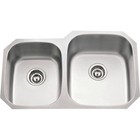 32" Stainless Steel Double Unequal Bowl Kitchen Undermount Sink - Large On Right