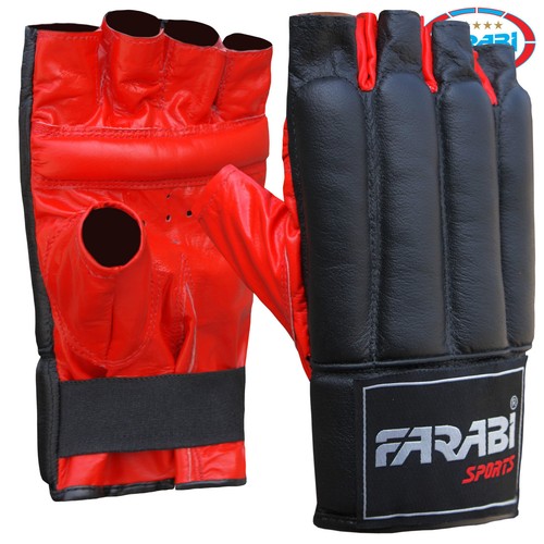 FARABI SPORTS leather punch bag gloves mitt kick boxing sparing mma gloves - Picture 1 of 3
