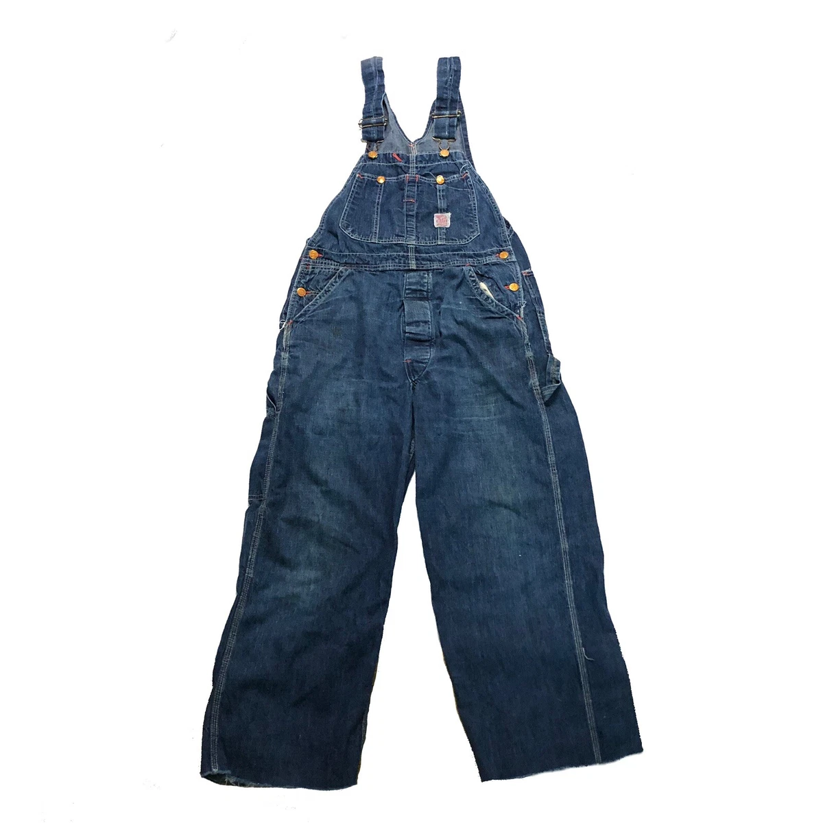 Vintage 1950s Gross Rail Chief Denim Bib Overalls Union Made Workwear 50s Rare