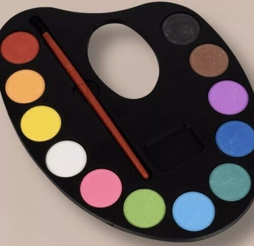 NEW Crafter's Square Kids Water Color Paint Palette & Brush Set FREE SHIPPING - Picture 2 of 2
