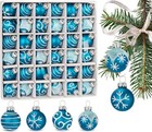 Set of 36 PCS Small Christmas Glass Baubles Tree Balls 3 cm Scandy Style Mini