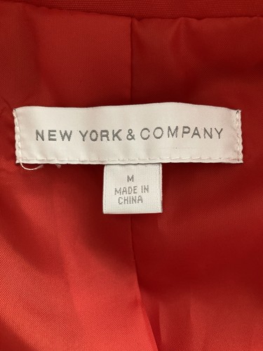 New York & Company Women's Size M Red Jacket Lightweight Lined Button NWT - Picture 2 of 6