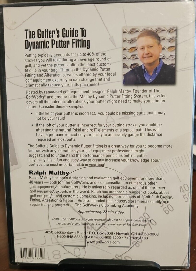 THE GOLFWORKS Golfer's Guide To Dynamic Putter Fitting Golf DVD BRAND NEW SEALED