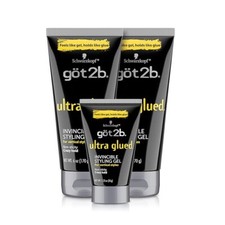 Got2B Ultra Glued Invincible Styling Gel 2 - 6 oz tubes + 1 Travel 1.25 oz tube