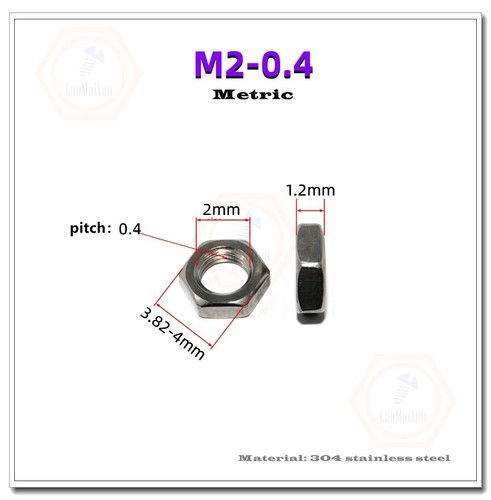 M2 M3 M4 M5 M6 M7 M8 M9 M10 M12 M14 M15 304 Stainless Steel Hex Nut Thin Hex Nut - Bild 3 von 45