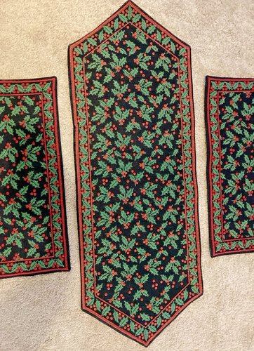 Tischläufer Weihnachten Stechpalme & 2 passende Tischsets - Bild 2 von 4